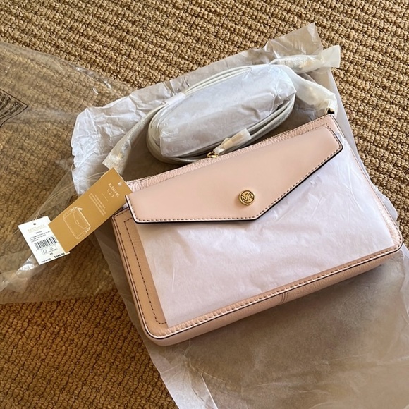 NWT Michael Kors Maisie Powder Blush 3in1 zip Crossbody Bag - Picture 12 of 16